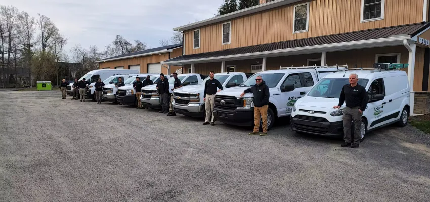 Trucks in lot